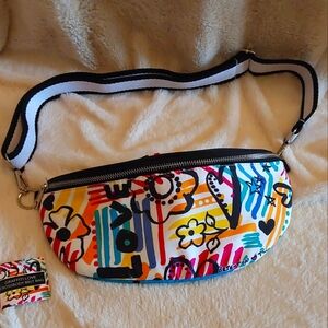 🌺 NWT Brighton Graffiti Love Crossbody Belt Bag